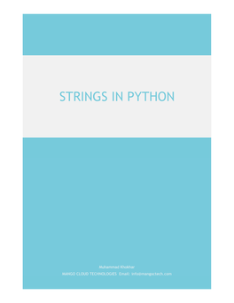 Strings in Python