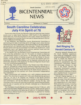 South Carolina Celebrates July 4 in Spirit of 76