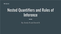 Nested Quantifiers and Rules of Inference