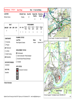 Site Reference SPGEAH1 LOCATION Morrison