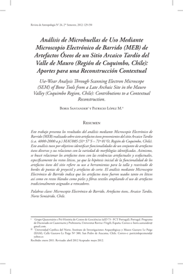 Análisis De Microhuellas De Uso Mediante Microscopio Electrónico