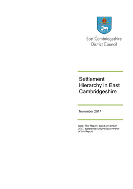 Settlement Hierarchy in East Cambridgeshire
