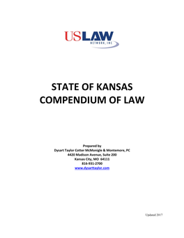 State of Kansas Compendium of Law