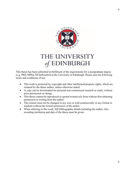 This Thesis Has Been Submitted in Fulfilment of the Requirements for a Postgraduate Degree (E.G