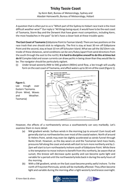 Tricky Tassie Coast by Kenn Batt, Bureau of Meteorology, Sydney and Alasdair Hainsworth, Bureau of Meteorology, Hobart