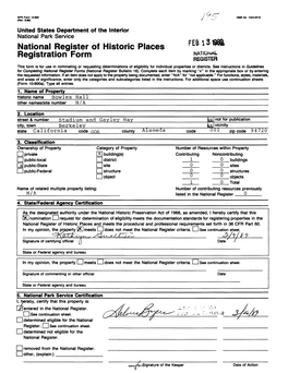 National Register of Historic Places Continuation Sheet