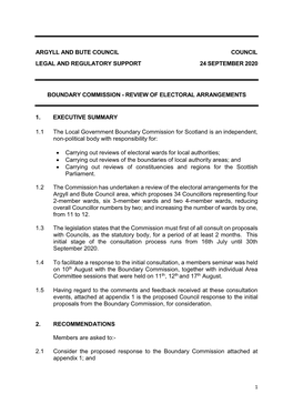 Boundary Commission - Review of Electoral Arrangements