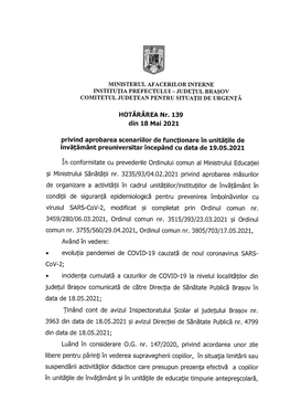 Județul Brașov Comitetul Județean Pentru Situații De Urgență