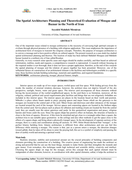 The Spatial Architecture Planning and Theoretical Evaluation of Mosque and Bazaar in the North of Iran