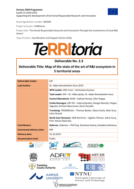 Map of the State of the Art of R&I Ecosystem in 5