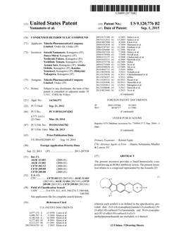 (12) United States Patent (10) Patent No.: US 9,120,776 B2 Yamamoto Et Al