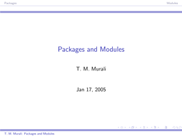 Packages and Modules