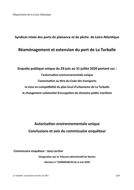 Réaménagement Et Extension Du Port De La Turballe