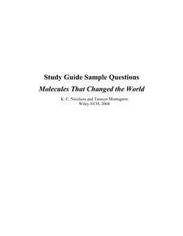 Study Guide Sample Questions Molecules That Changed the World