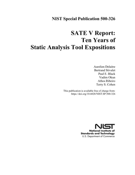 SATE V Report: Ten Years of Static Analysis Tool Expositions