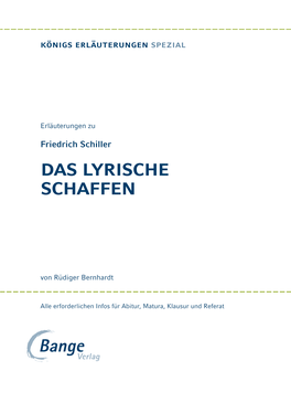 Das Lyrische Schaffen