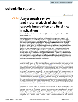 A Systematic Review and Meta-Analysis of the Hip Capsule Innervation and Its Clinical Implications