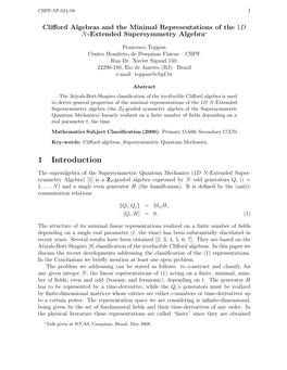 Clifford Algebras and the Minimal Representations of the 1D N