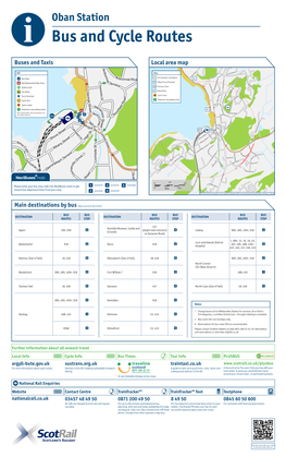 Local Area Map Buses and Taxis Bus and Cycle Routes Oban Station
