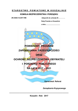 Powiatowy Program Zapobiegania Przestępczości Oraz Ochrony Bezpieczeństwa Obywateli I Porządku Publicznego Na Lata 2017 – 2021