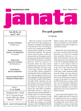 Pre-Poll Gambits April 7, 2013 S