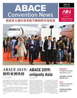 ABACE PUBLICATIONS Convention News 请翻阅本刊内页中的 公务机信息（中文版） 获取亚太地区商务航空新闻的首选渠道 INTOSH DAVID M C DAVID
