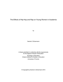 The Effects of Hip-Hop and Rap on Young Women in Academia