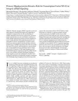 Primary Megakaryocytes Reveal a Role for Transcription Factor NF-E2