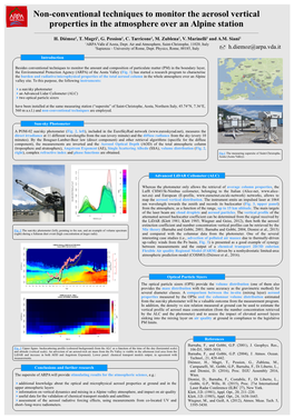 Non-Conventional Techniques to Monitor the Aerosol Vertical Properties in the Atmosphere Over an Alpine Station