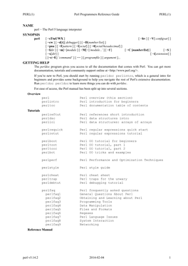 Perl Programmers Reference Guide PERL(1)