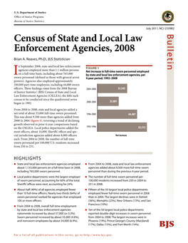 Census of State and Local Law Enforcement Agencies, 2008 Brian A