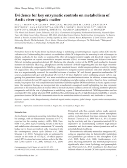 Evidence for Key Enzymatic Controls on Metabolism of Arctic River Organic Matter