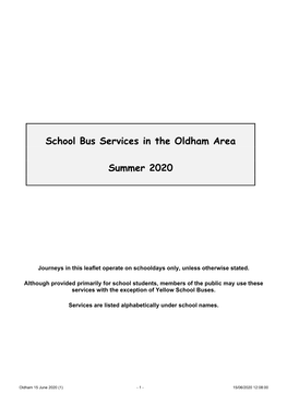 School Bus Services in the Oldham Area