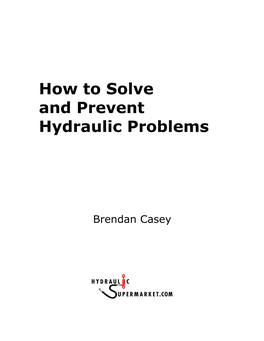 How to Solve and Prevent Hydraulic Problems