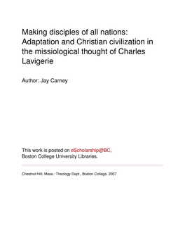 Adaptation and Christian Civilization in the Missiological Thought of Charles Lavigerie