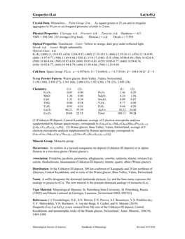 Gasparite-(La) La(Aso4)