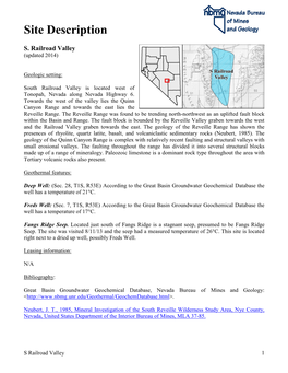 South Railroad Valley Is Located West of Tonopah, Nevada Along Nevada Highway 6