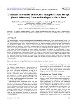 Geoelectric Structure of the Crust Along the Mbere Trough (South Adamawa) from Audio-Magnetotelluric Data