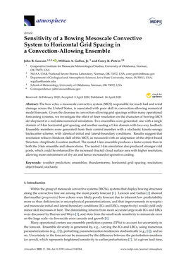 Sensitivity of a Bowing Mesoscale Convective System to Horizontal Grid Spacing in a Convection-Allowing Ensemble