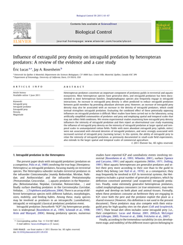 Influence of Extraguild Prey Density On