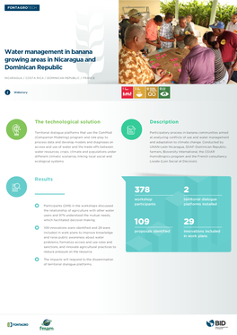 Water Management in Banana Growing Areas in Nicaragua and Dominican Republic