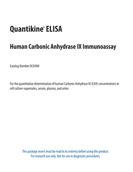 Human Carbonic Anhydrase IX Quantikine
