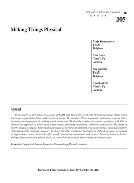 Making Things Physical