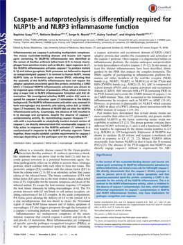 Caspase-1 Autoproteolysis Is Differentially Required for Nlrp1b and NLRP3 Inflammasome Function