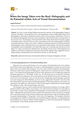 Holography and Its Potential Within Acts of Visual Documentation