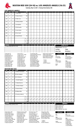 Today's Starting Lineups