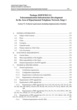 Package JSSP/ICB/2.3.2. Telecommunication Infrastructure Development in the Area of Departmental Telephone Network, Stage 1
