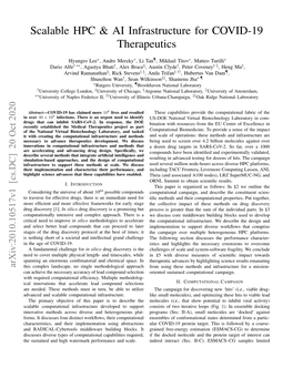 Scalable HPC & AI Infrastructure for COVID-19 Therapeutics