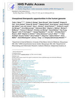 Unexplored Therapeutic Opportunities in the Human Genome
