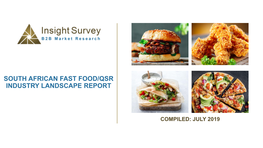 South African Fast Food/Qsr Industry Landscape Report